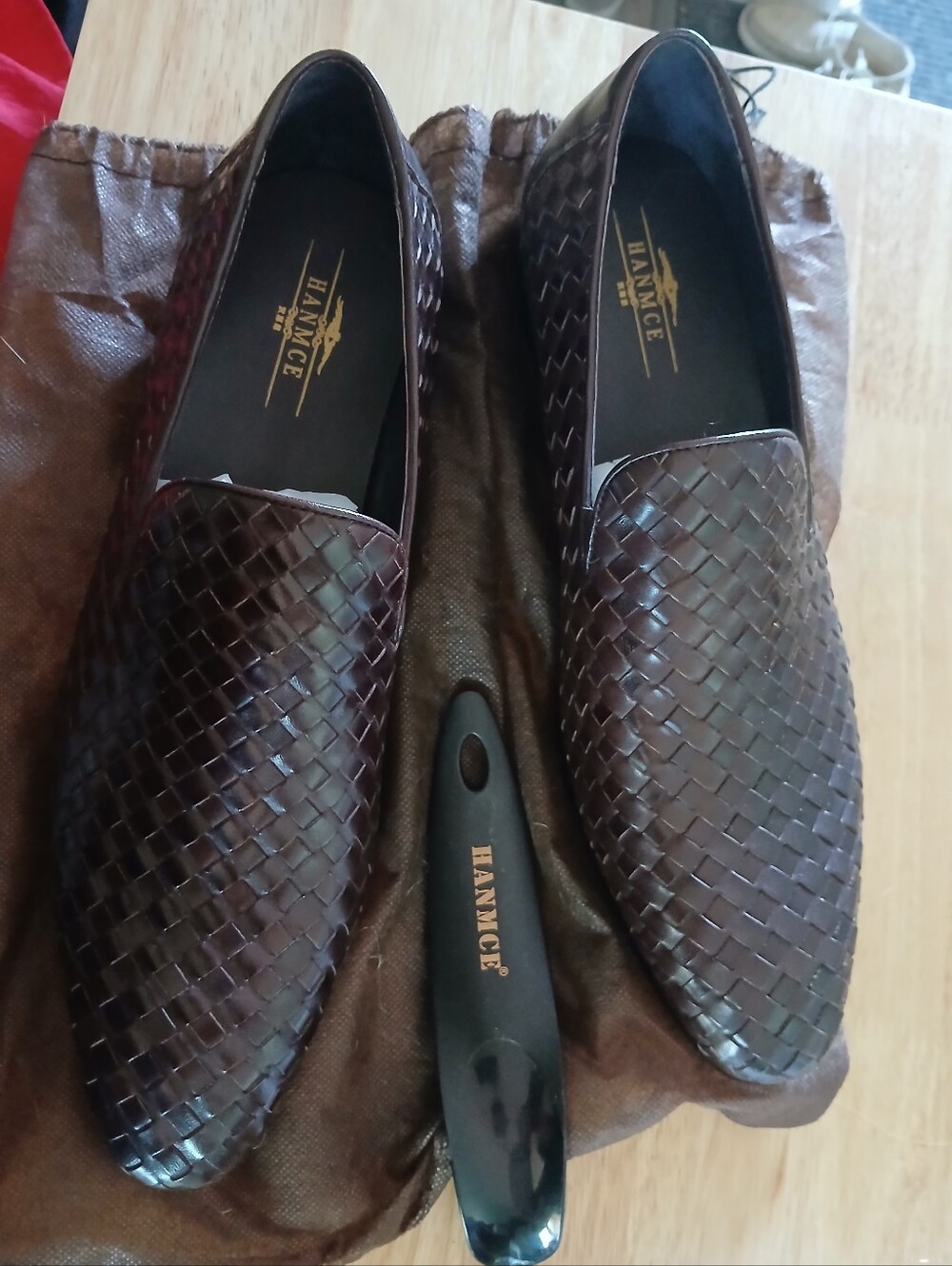Men's Brown Woven Slip-On Loafers